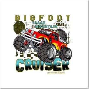 bigfoot race large tire Posters and Art